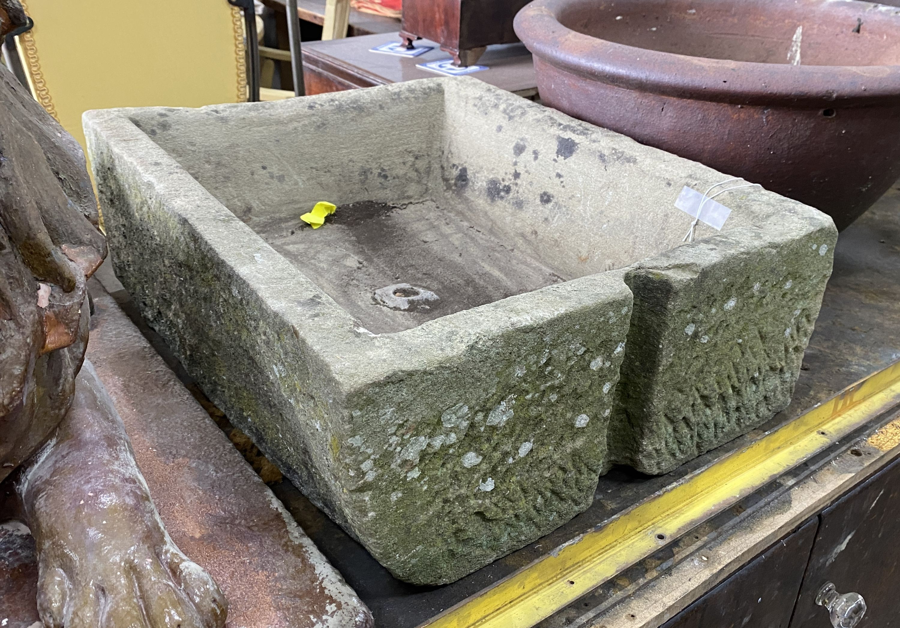 A garden trough / planter, width 55cm, depth 44cm, height 20cm